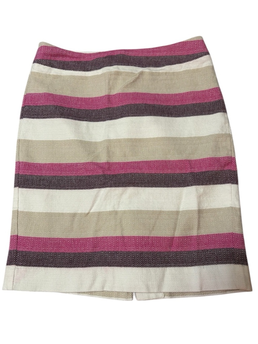 Ann Taylor Striped Pencil Skirt in Pink, Beige & White